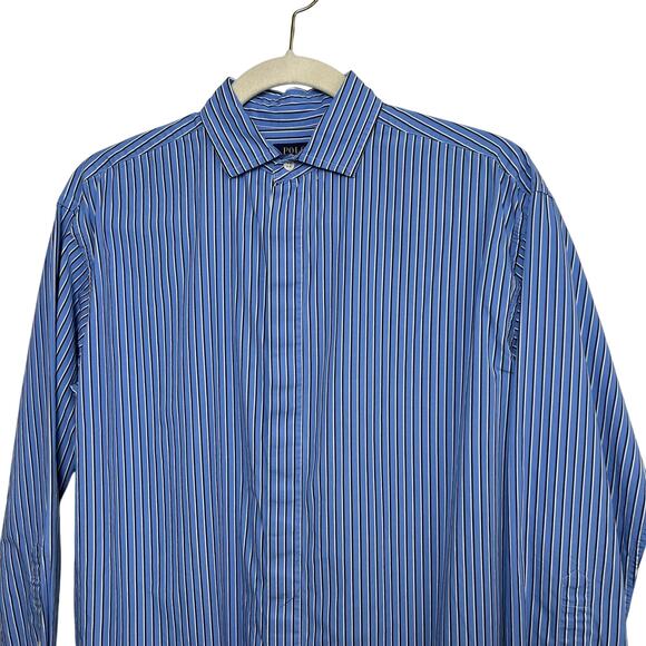 Vtg Polo Ralph Lauren Striped Button Down SIZE 6 French Front Preppy Academia - Picture 7 of 12